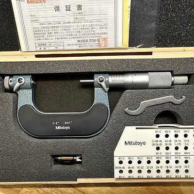 Mitutoyo 126 138 Screw Thread Pitch Micrometer 1 -2  .001  W/ Case CLEAN • $330