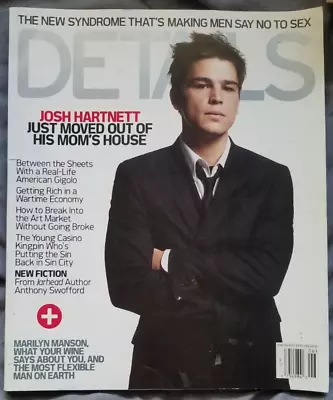 JOSH HARTNETT - DETAILS Magazine - June/July 2003 - ORLANDO BLOOM MARILYN MANSON • $4