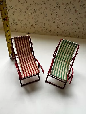  2 Vintage Miniature Beach Chairs  • $15