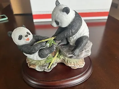 Vintage Maruri Precious Panda Tug Of War Figure 1992 Porcelain Original Box Ex • $20