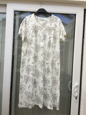 Ladies Nightdress (LA Marquise) Short Sleeve Size M/L Standard Length Cream/Fawn • £16