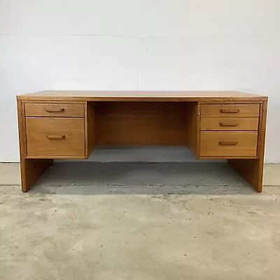 Scandinavian Modern Teak Executive Desk • $1250