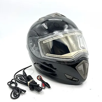 Polaris Tranz Modular Black Full Face Anti Fog Snowmobile Helmet Men's XXL • $149.98