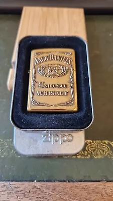 New Boxed Zippo Lighter Solid Brass  Jack Daniels Old  Tennessee Whiskey  • £20