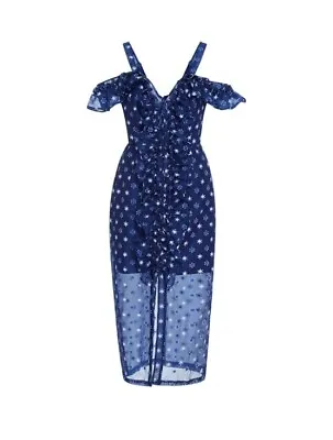 $100 • Buy Alice Mccall Cotton Garden Dress Blue White Polka Dot Size 8 RRP $384.00 