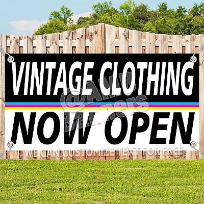 VINTAGE CLOTHING NOW OPEN Custom Banner Outdoors Indoors Vinyl • $34.35