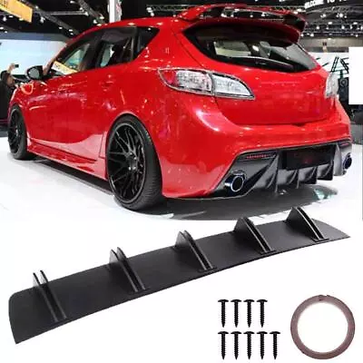 Black Rear Bumper Lip Diffuser Splitter Shark Fins For Mazda 2 3 5 6 MX5 MX6 CX3 • $39.95