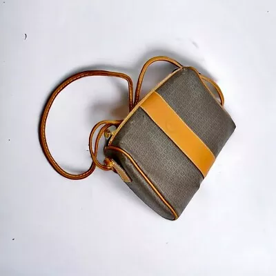 Vintage Fendi Brown Canvas Leather Monogram Crossbody Purse Strap Italy Bag • $95