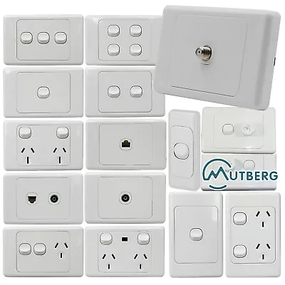 SAA Power Point GPO 1-6Gang Light Switch Dimmer DATA Fan Socket Whole Sets • $8.59