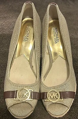 Michael Kors Meg Wedge  Rope Open Toe Shoes SZ 9 • $36.99