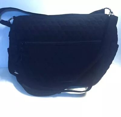 Vera Bradley Quilted Microfiber Messenger Bag Crossbody Classic Black • $28
