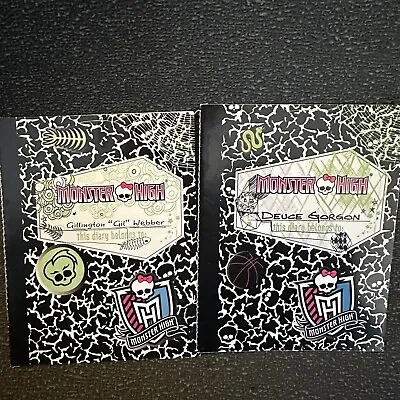 Monster High Deuce Gorgon & Gillington Gil Webber 2 Mansters Doll Diary Booklets • $5
