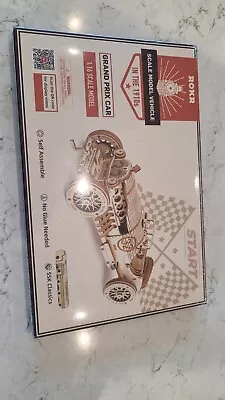 ROKR 3D Wooden Puzzle Mechanical Model Scale Model Kit Grand Prix Car • £19.99