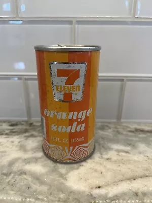 Vintage 7 11 Seven Eleven Orange Pull Tab Steel Soda Pop Can • $10