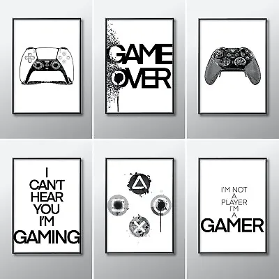 Gaming Prints Boys Bedroom Decor Gamer Poster Games Room Wall Art Teen Gifts • £3.96