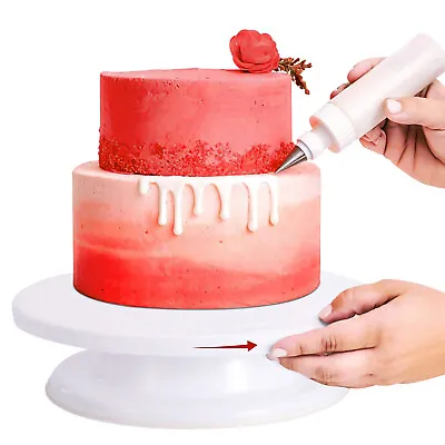 Kitchen Rotating Cake Stand Decorating Icing Revolving Turntable Display - 28CM • £6.75