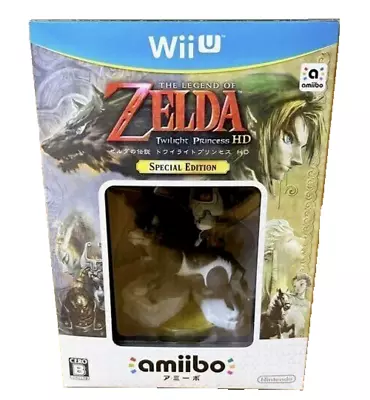 The Legend Of Zelda Twilight Princess HD  Wii U Wolf Link Amiibo Open Box Japan • $276.30