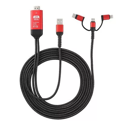 For Android/iOS 3-in-1 MHL USB Type C To HDMI Cable 1080P HD TV Adapter RED • $16.98