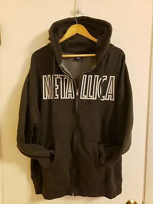 Vintage Embroidered Dark Gray Metallica Hooded Sweater Size XL • $59.99