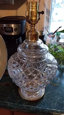 Waterford Crystal And Brass Large Size Ginger Jar Lamp  • $250