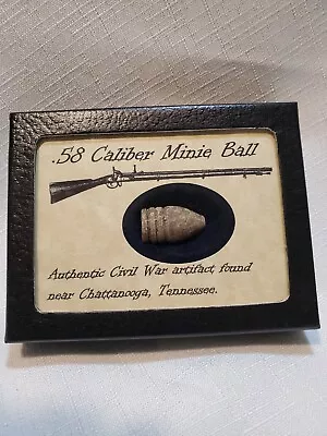 Civil War .58 Caliber Minie Ball TN Authentic Artifact Glass Top Display Case • $22