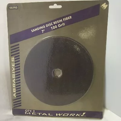 7  X 7/8  Fiber Resin Sanding Disc 80 Grit 2 Discs Metal Work 08795 • $5