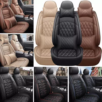 Full Set 5-Seats Universal PU Leather Car Seat Covers Front Rear Protect Cushion • $65.99