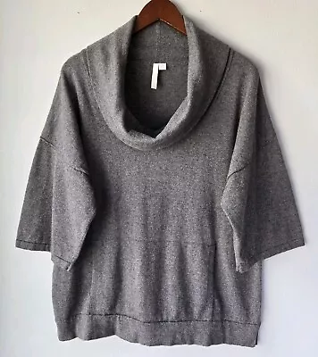 J Jill Pure Jill Womens Cotton Cashmere Knit Cowl Neck Sweater Tunic Size M Gray • $23.99