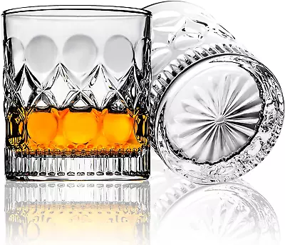 Set Of 2 Whiskey Glasses Crystal Old Fashioned Glasses Rocks Glasses Bourbon. • $19.59
