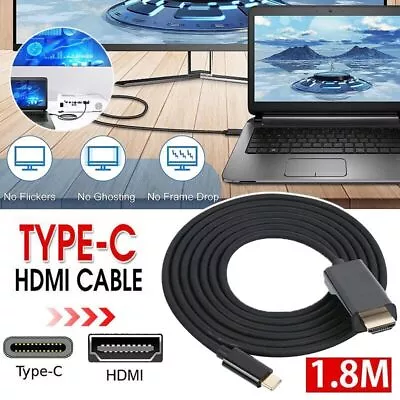 USB C To HDMI Cable USB Type C Male To HDMI Male 4K Cable For Macbook Chromebook • $10.37