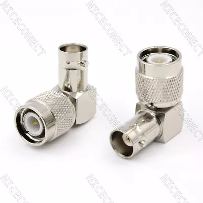 2x BNC Female Jack To TNC Male Plug Right Angle Nickelplated 50 Ohm Adapter New • $6.63