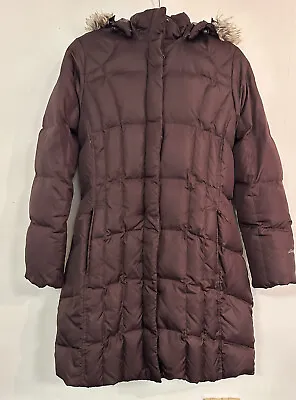 Eddie Bauer Lodge Down Parka Burgundy  Women’s Coat Jacket Size Large. • $48