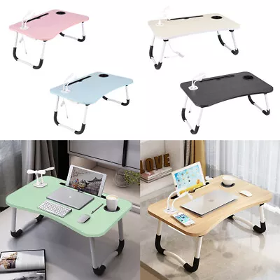 Folding Laptop Bed Tray Table Stand Computer Study Desk With USB/Mini Fan/Light • £14.94