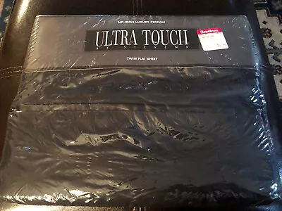 Vintage New Ultra Touch Stevens No Iron Twin Flat Sheet Black NOS • $9.99