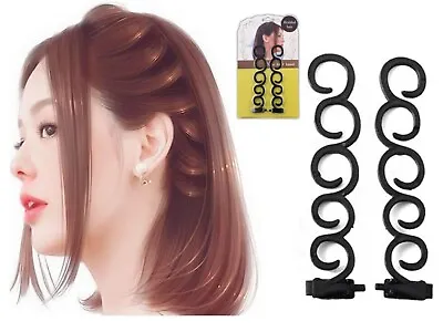 2x Magic French Hair Twist Braiding Maker Styling Clip Roller Tool Bun Making UK • £3.09