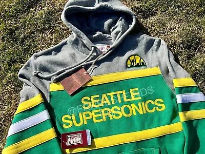 Authentic Mitchell & Ness Seattle Supersonics Embroidered HWC Retro Hoodie • $89.99