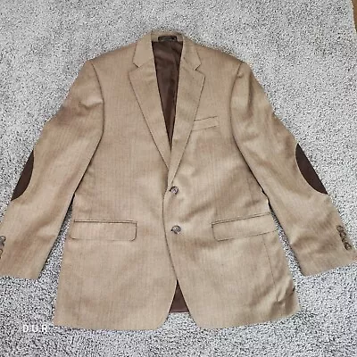 Lauren Ralph Lauren Sport Coat Mens 42R Brown Elbow Patch Blazer 2 Button Jacket • $39.99