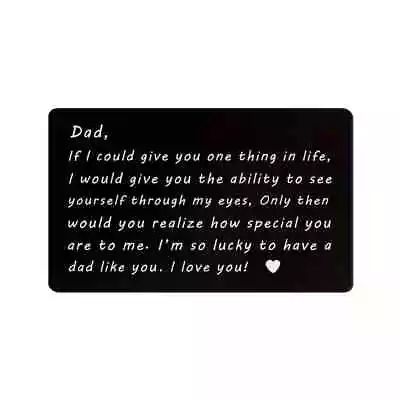 Fathers Keepsake Wallet Card Dad I Love You Engraved  Wallet Insert Card DadGift • £3.99