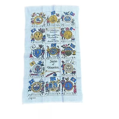 Dolly Dembo For Kay Dee Vintage Linen Tea Towel 1776 13 Colonies America • $14.96