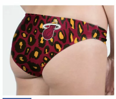NBA Miami Heat Women's Leopard Print Bikini Bottoms - Wine/Black S New W/ Tags • $7