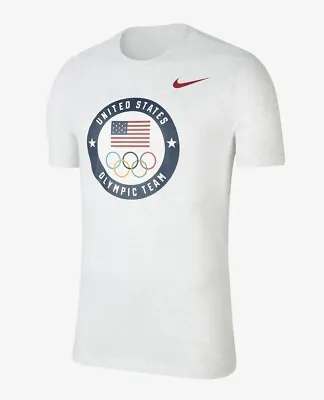 Nike Team USA Olympic Training T-Shirt Heather Light Grey White CN1472 New • $23.99