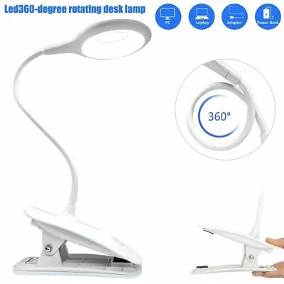 Eye Protection LED Flexible USB Reading Light Clip-on Beside Bed Table Desk Lamp • $14.99