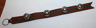 Vintage Sleigh Bells 4 Bells On A Leather Strap Christmas Holiday Decor Door 20  • $38.50