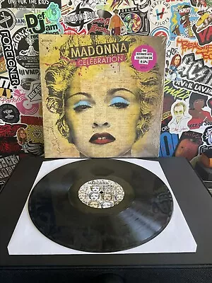 MADONNA Celebration 4LP VG++ VINYL W/HYPE STICKER & LITHO • $124.99