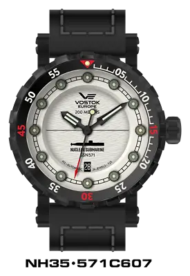 NEW Vostok-Europe Watch Automatic SSN-571 Nuclear Submarine NH35A/571C607 In USA • $480