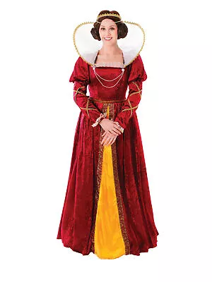 Womens Ladies Queen Elizabeth Costume Tudor Royal Medieval  Adult Fancy Dress • £45.44