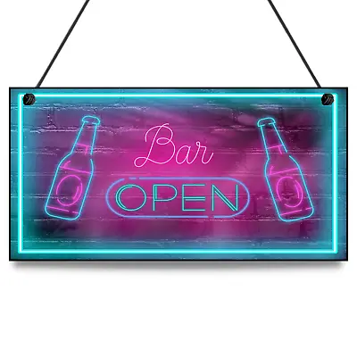 £4.49 • Buy Neon Signs Home Bar Decor Tiki Drinking Cocktail Kitchen Hanging Plaque Wall Art