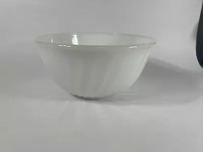 Vintage Fire King Anchor Hocking Swirl White Milk Glass Mixing Bowl 9  • $19.99