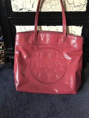 COACH! LAURA PATENT LEATHER TOTE 1182 Pomegranate Pink Large - DEAL!! • $25