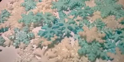 £10 • Buy Mix Sizes SNOWFLAKES Edible Sugar Paste Cake Decorations,Frozen,Christmas